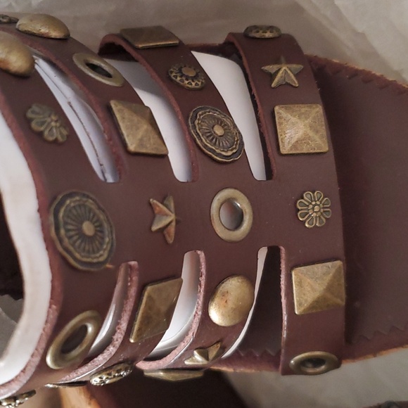 Report Kiana Brown Leather Wedges size 9 - Picture 4 of 6